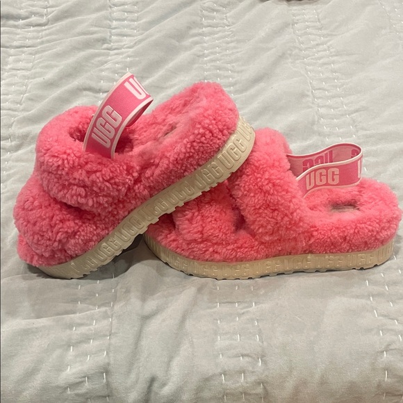 UGG Oh Fluffita Platform Sandal size 9 Pink Rose Shearling - Picture 6 of 6